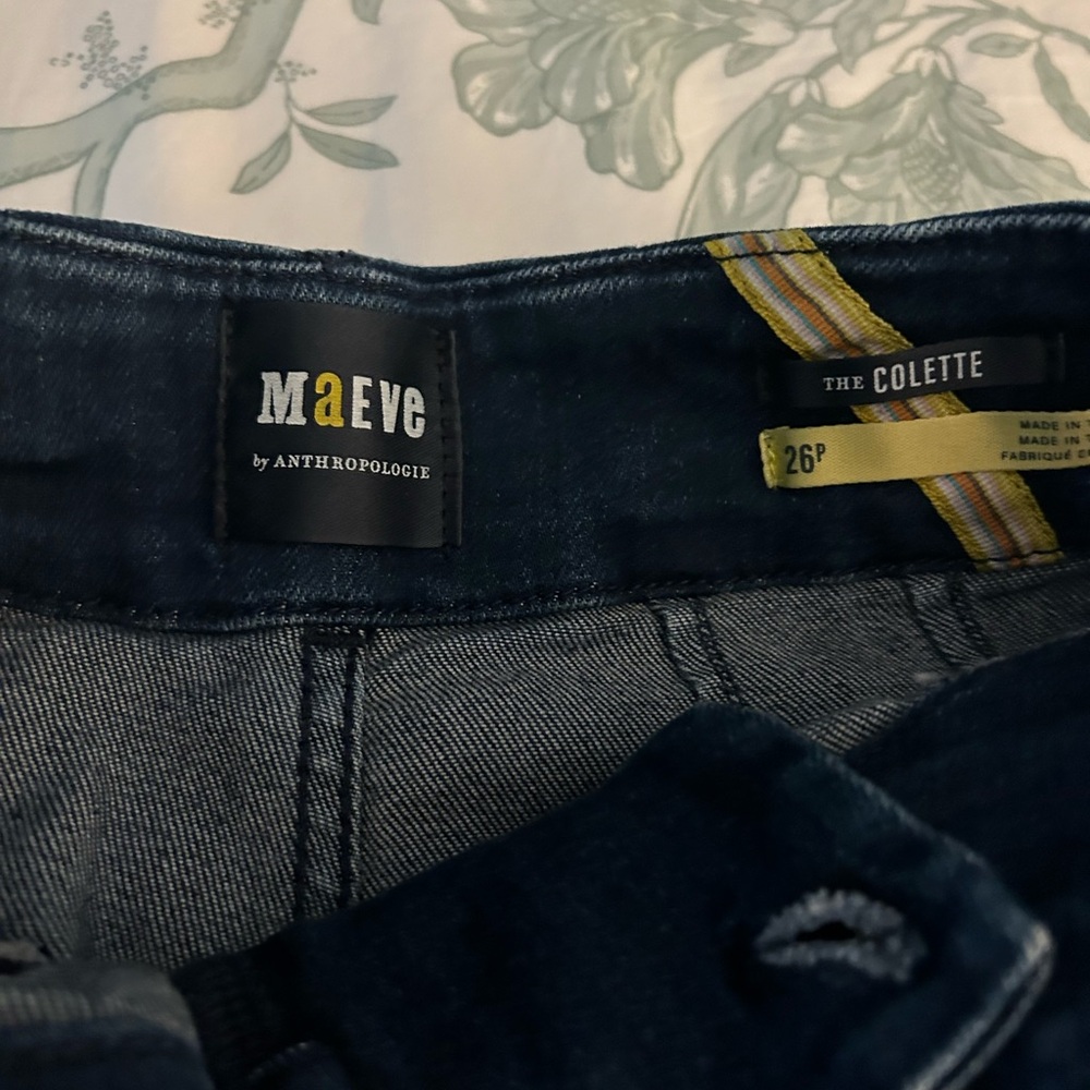 Anthropologie Maeve Collette Dark Blue Jeans 26 Petite